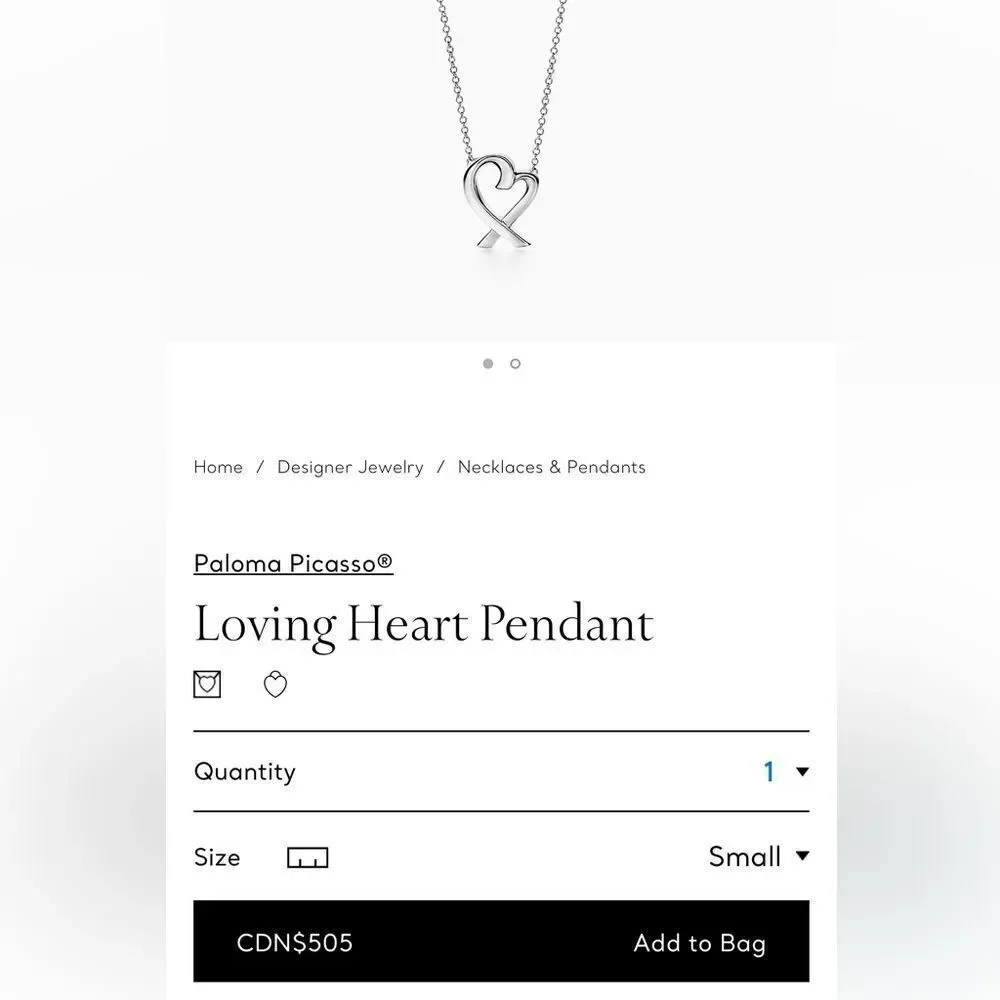 Tiffany & Co. Paloma Picasso Loving Heart Necklace Sterling Silver - Picture 6 of 6